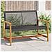 Panca da Giardino Nera 112 cm in Polyrattan e Legno di Acacia - Foto miniatura 1
