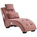 Chaise Longue Simorre Velluto Rosa Pastello Con Altoparlante Bluetooth Integrato - Foto miniatura 3
