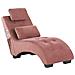 Chaise Longue Simorre Velluto Rosa Pastello Con Altoparlante Bluetooth Integrato - Foto miniatura 5
