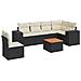 Set Divani Da Giardino Con Cuscini 7pz Nero Polyrattan - Foto miniatura 2