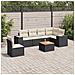 Set Divani Da Giardino Con Cuscini 7pz Nero Polyrattan - Foto miniatura 1
