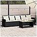 Divano da Giardino a 5 Posti con Cuscini Nero in Polyrattan - Foto miniatura 1