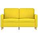 Divano A 2 Posti Giallo Chiaro 120 Cm In Tessuto - Foto miniatura 3