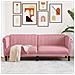 Divano A 3 Posti Rosa In Velluto - Foto miniatura 1