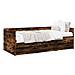 Divano Letto Con Cassetti Senza Materasso Rovere Fumo 90x190 Cm - Foto miniatura 1