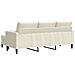 Divano a 3 Posti con Poggiapiedi Crema 180 cm in Velluto - Foto miniatura 5