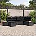 Set Divano da Giardino a 6 Pezzi con Cuscini Nero Polyrattan - Foto miniatura 2