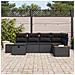 Set Divano da Giardino a 6 Pezzi con Cuscini Nero Polyrattan - Foto miniatura 3