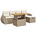 Set Divano da Giardino 6 pz con Cuscini Beige Polyrattan Acacia - Foto miniatura 1