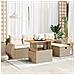 Set Divano da Giardino 6 pz con Cuscini Beige Polyrattan Acacia - Foto miniatura 2