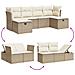 Set Divano da Giardino 6 pz con Cuscini Beige in Polyrattan - Foto miniatura 3