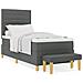 Letto a Box Spring con Materasso e Panchina Grigio Scuro 90x200 cm Tessuto - Foto miniatura 4