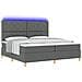 Letto Box Spring con Materasso & LED Grigio Scuro 200x200 cm in Tessuto - Foto miniatura 1