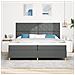Letto Box Spring con Materasso & LED Grigio Scuro 200x200 cm in Tessuto - Foto miniatura 5