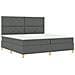 Letto Box Spring con Materasso & LED Grigio Scuro 200x200 cm in Tessuto - Foto miniatura 6