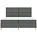 Letto Box Spring con Materasso & LED Grigio Scuro 200x200 cm in Tessuto - Foto miniatura 8