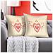 Set Di 2 Copricuscini 40x40 Cm Con Ricamo Cuore A Quadrato - Foto miniatura 3