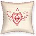 Set Di 2 Copricuscini 40x40 Cm Con Ricamo Cuore A Quadrato - Foto miniatura 1