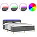 Letto a molle con materasso Grigio scuro 180 x 200 cm Tessuto - Foto miniatura 4