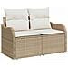 Set Divano da Giardino 9 pcs Beige Poly Rattan - Foto miniatura 4
