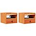 Comodino con cassetto 2 pcs Cera marrone 38 x 36 x 29.5 cm - Foto miniatura 1