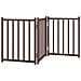 Cancello Cani Pieghevole 3Pannelli Marrone 150cm Massello Abete - Foto miniatura 1