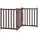 Cancello Cani Pieghevole 3Pannelli Marrone 150cm Massello Abete - Foto miniatura 6