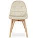 Sedia da pranzo NUUC in velluto beige con gambe in legno di faggio x1 - Foto miniatura 2