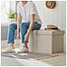 Pouf contenitore beige per uso domestico LSF47BE - Foto miniatura 5
