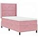 Letto a molle con materasso con led Rosa 100 x 200 cm Velluto - Foto miniatura 3