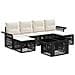 Set Divano da Giardino 7 pz Nero e Bianco Crema polyrattan - Foto miniatura 1