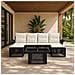 Set Divano da Giardino 7 pz Nero e Bianco Crema polyrattan - Foto miniatura 9