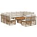 Set Divano da Giardino 12 pz Naturale e Bianco Crema polyrattan - Foto miniatura 1
