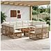 Set Divano da Giardino 12 pz Naturale e Bianco Crema polyrattan - Foto miniatura 7