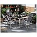 Set Di Tavolo E 6 Sedie Da Giardino In Acciaio, Basalto E Fibra Tessile Grigia - Nero Lucido - 180cm - Grosseto - Foto miniatura 23