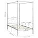 Letto A Baldacchino Bianco In Metallo 100x200 Cm - Foto miniatura 5