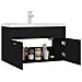 Mobile con Lavabo Integrato Nero in Legno Multistrato - Foto miniatura 3