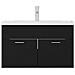 Mobile con Lavabo Integrato Nero in Legno Multistrato - Foto miniatura 5