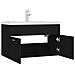 Mobile con Lavabo Integrato Nero in Legno Multistrato - Foto miniatura 7