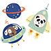 Patch Fusibili - Piccoli Astronauti Blu - Foto miniatura 1