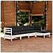 Set Divani Da Giardino 5 Pz Con Cuscini Bianchi Legno Di Pino - Foto miniatura 1