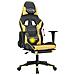 Sedia da Gaming Massaggiante Poggiapiedi Nero e Oro Similpelle - Foto miniatura 3