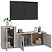 Set Di Mobili Porta Tv 2 Pz Grigio Cemento In Legno Multistrato - Foto miniatura 3