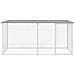 Gabbia Polli Tetto Grigio Chiaro 203x98x90 cm Acciaio Zincato - Foto miniatura 3