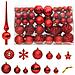 Set Palline Di Natale 111 Pz Rosso In Polistirene - Foto miniatura 1