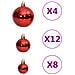 Set Palline Di Natale 111 Pz Rosso In Polistirene - Foto miniatura 6