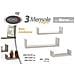 Set 3 Mensole Da Parete Moderne Design Con Bordi Mensola Scaffale Legno Bianco - Foto miniatura 2