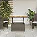 Tavolo Giardino Grigio 90x55x71 Cm In Polyrattan E Legno Acacia - Foto miniatura 3