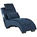 Chaise Longue Simorre Velluto Blu Scuro Con Altoparlante Bluetooth Integrato - Foto miniatura 4