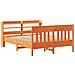 Letto Senza Materasso Marrone Cera 120x200 Cm In Legno Di Pino - Foto miniatura 3